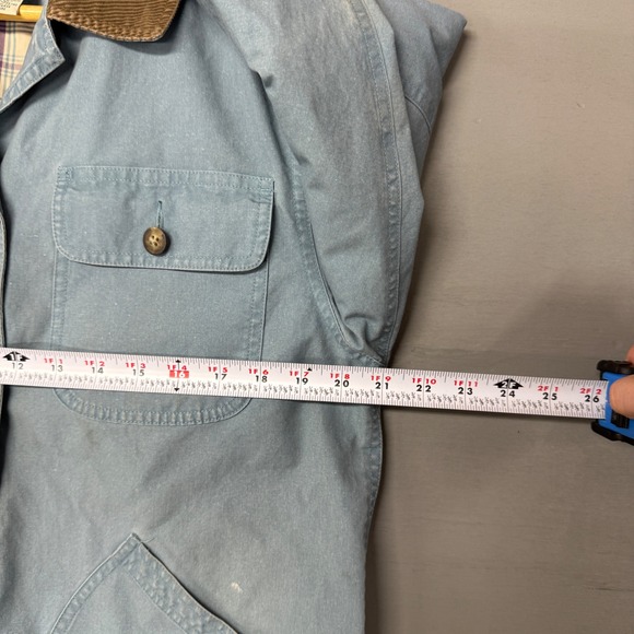 Vintage L.L.Bean Lightweight Field Coat Blue Jacket Plaid Lined Women's Small - Picture 7 of 9